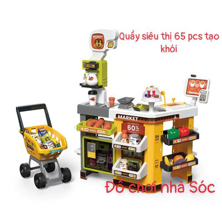Đồ chơi quầy siêu thị có xe đẩy( size đại gồm 65,63,,48, chi tiết)