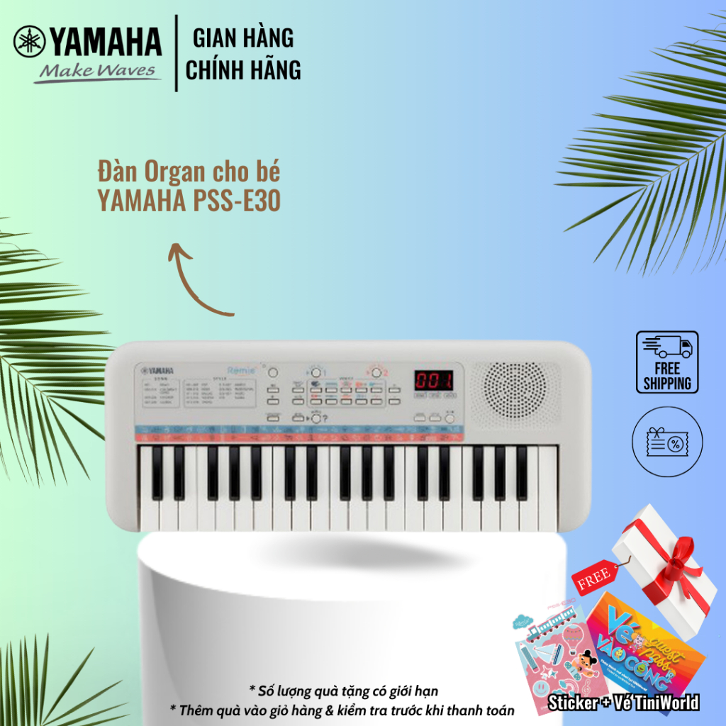 Đàn Organ điện tử (Keyboard) YAMAHA cho bé PSS-E30 với nhiều hiệu ứng âm thanh, phù hợp cho trẻ em dưới 6 tuổi