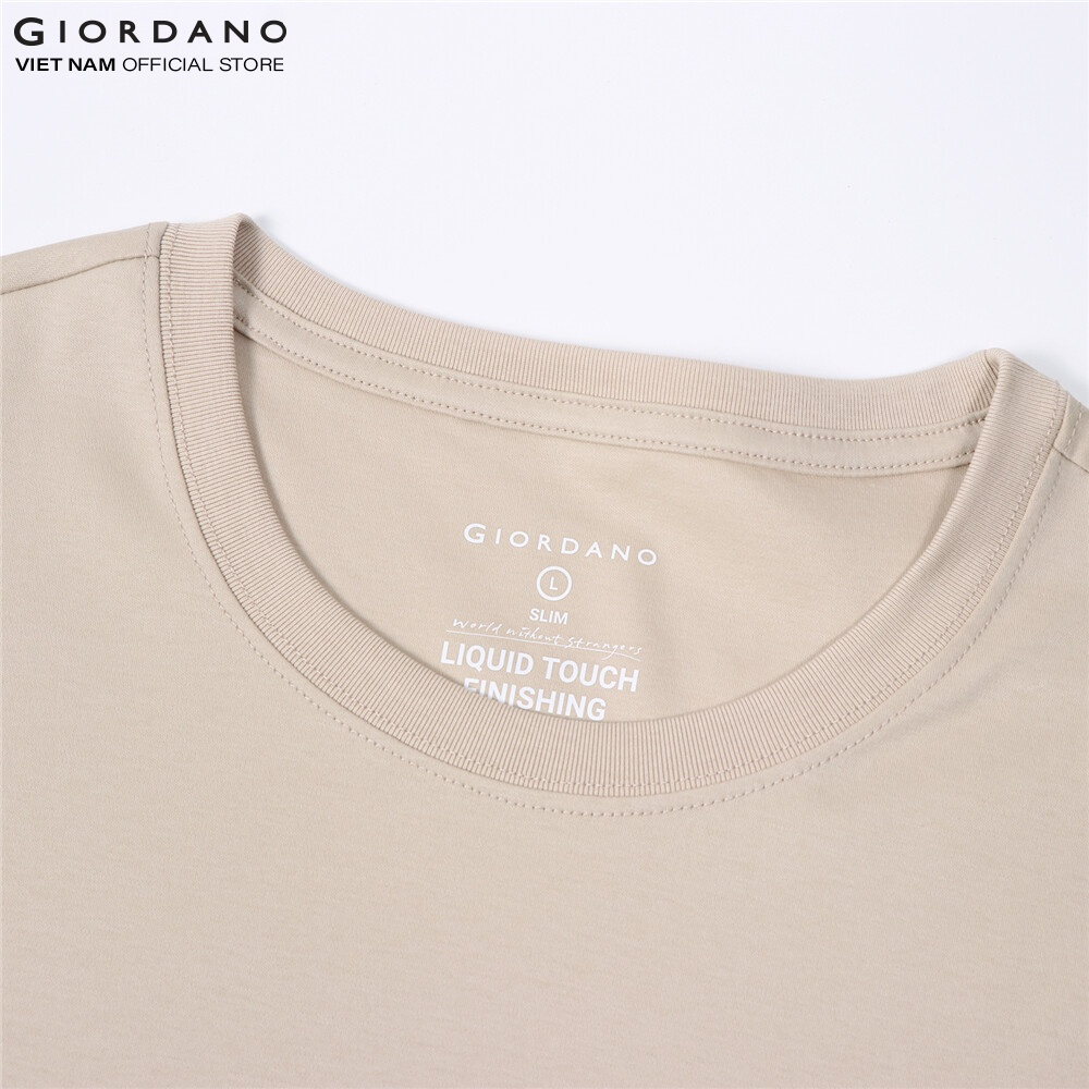 Áo Thun Nam Cổ Tròn Thêu Logo Liquid Touch Tee Giordano 01023246
