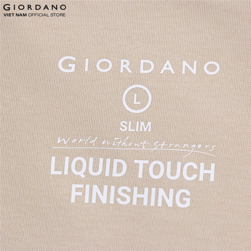 Áo Thun Nam Cổ Tròn Thêu Logo Liquid Touch Tee Giordano 01023246