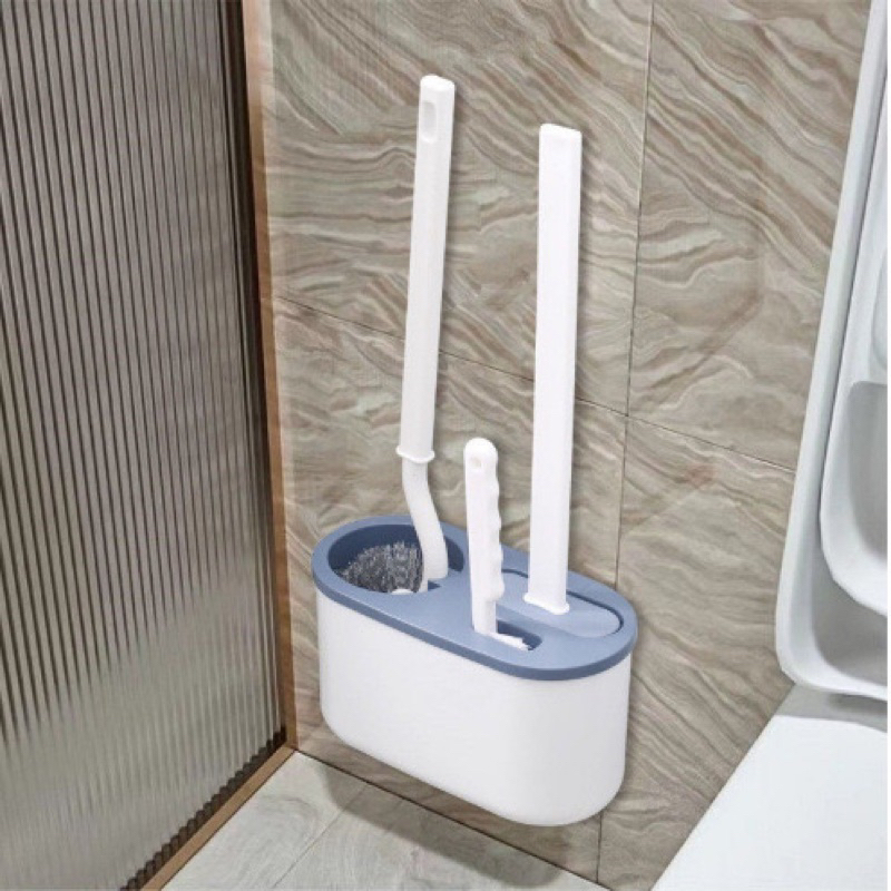 Bàn Chải Vệ Sinh Toilet Cán Dài 360 Độ° Set 3 Bàn Chải Silicone Dùng Vệ Sinh Nhà Tắm Tiện Dụng