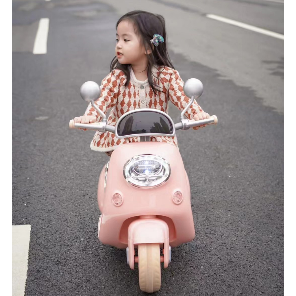 Xe máy điện trẻ em có điều khiển từ xa cho bé gái và trai mới nhất 2023 - DS.Babi