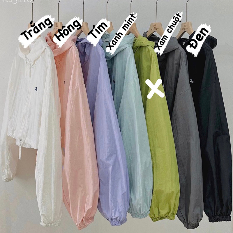 Áo khoác gió mỏng 1 lớp có nón logo