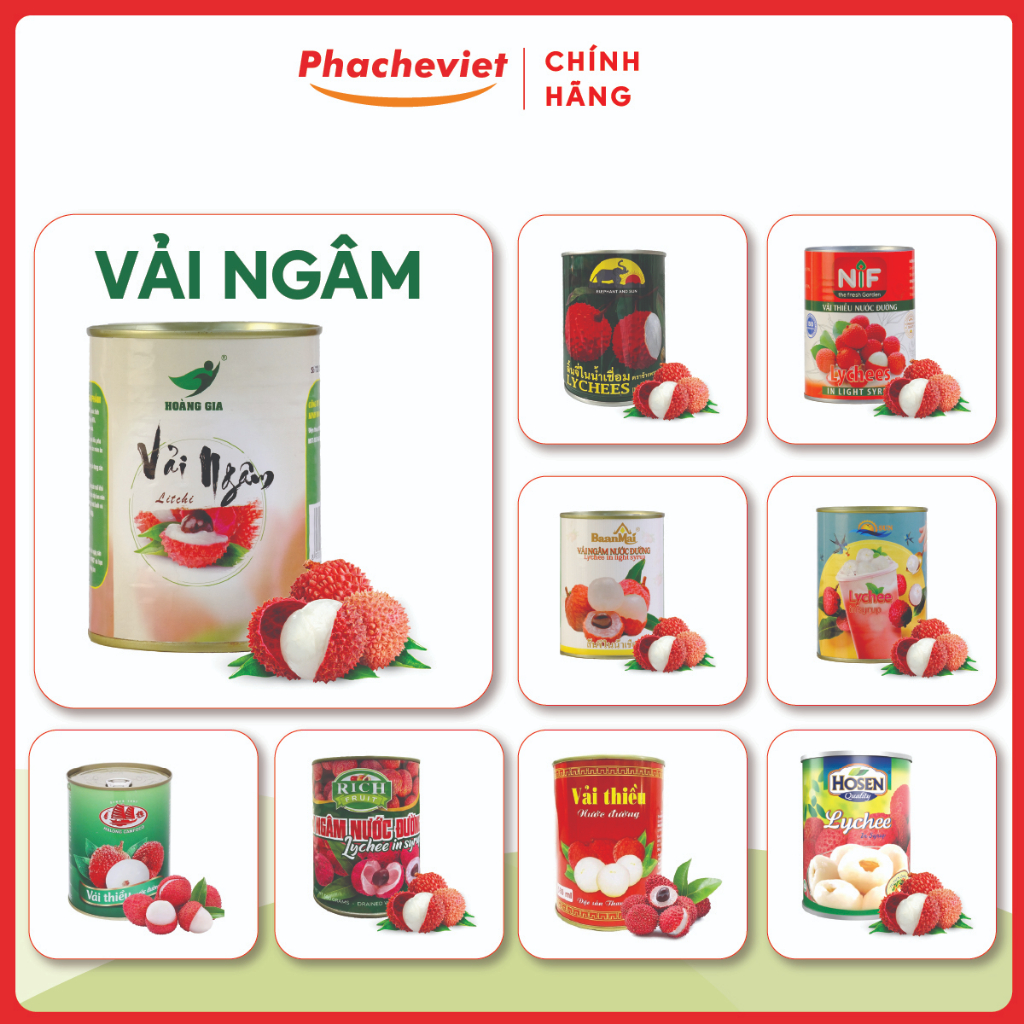 Vải Ngâm Nước Đường Đủ Loại 560G