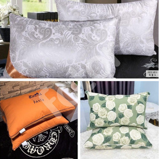 [FREESHIP] CẶP GỐI BÔNG HILTON HOA VĂN, NHIỀU MÀU - GỐI NHUNG KHÁCH SẠN CAO CẤP