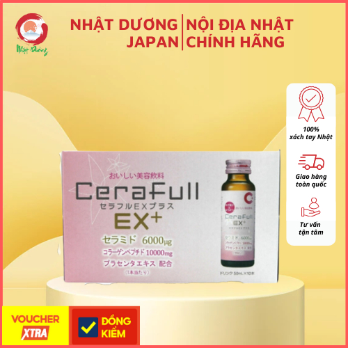 Hàng Nhật Nước uống Collagen Cerafull EX Plus 50mL x 10 lọ/hộp