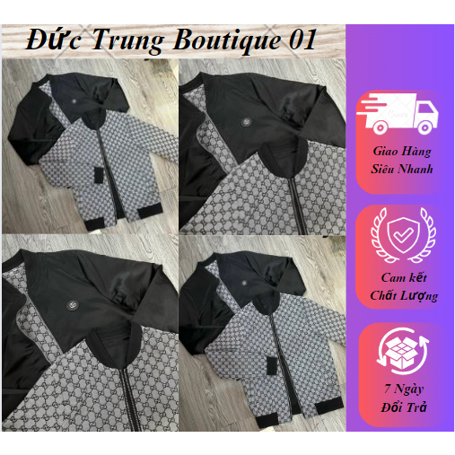Áo Khoác Gu Chì 2 Mặt Bo Cổ Bomber Bản Siêu Cấp Hot Trend