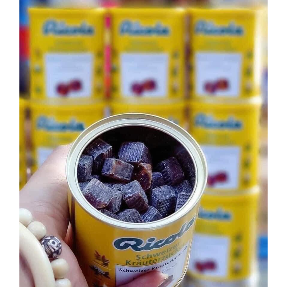 Kẹo ngậm ho Ricola 250g Đức, Kẹo ngậm thảo dược hộp 180 viên giảm ho, khàn giọng