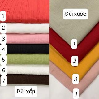 [Hàng mới về] Vải đũi xước, đũi gân cotton mềm rũ may không cần lót