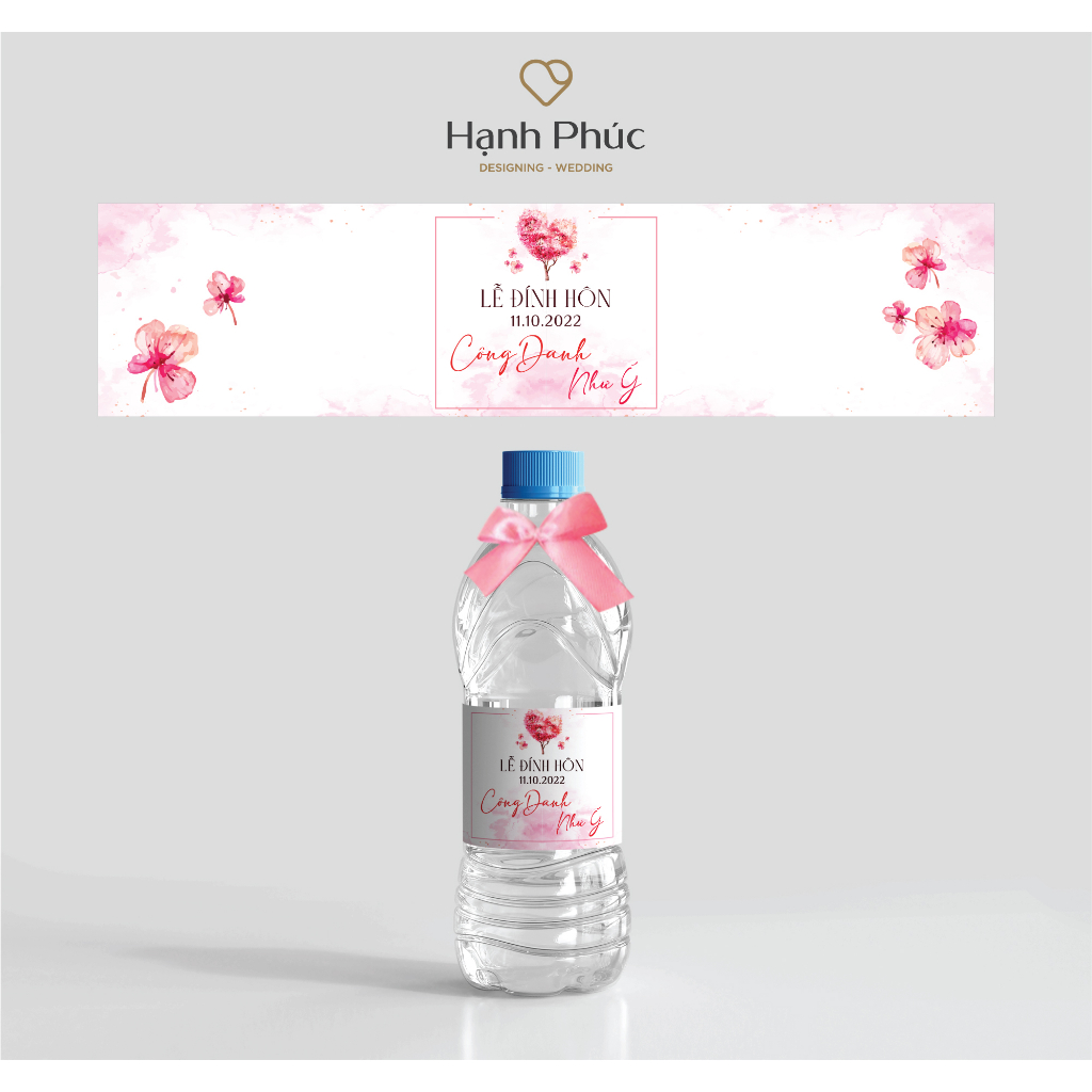 Tem nhãn dán nước suối trang trí - KT: 20cm x 5cm