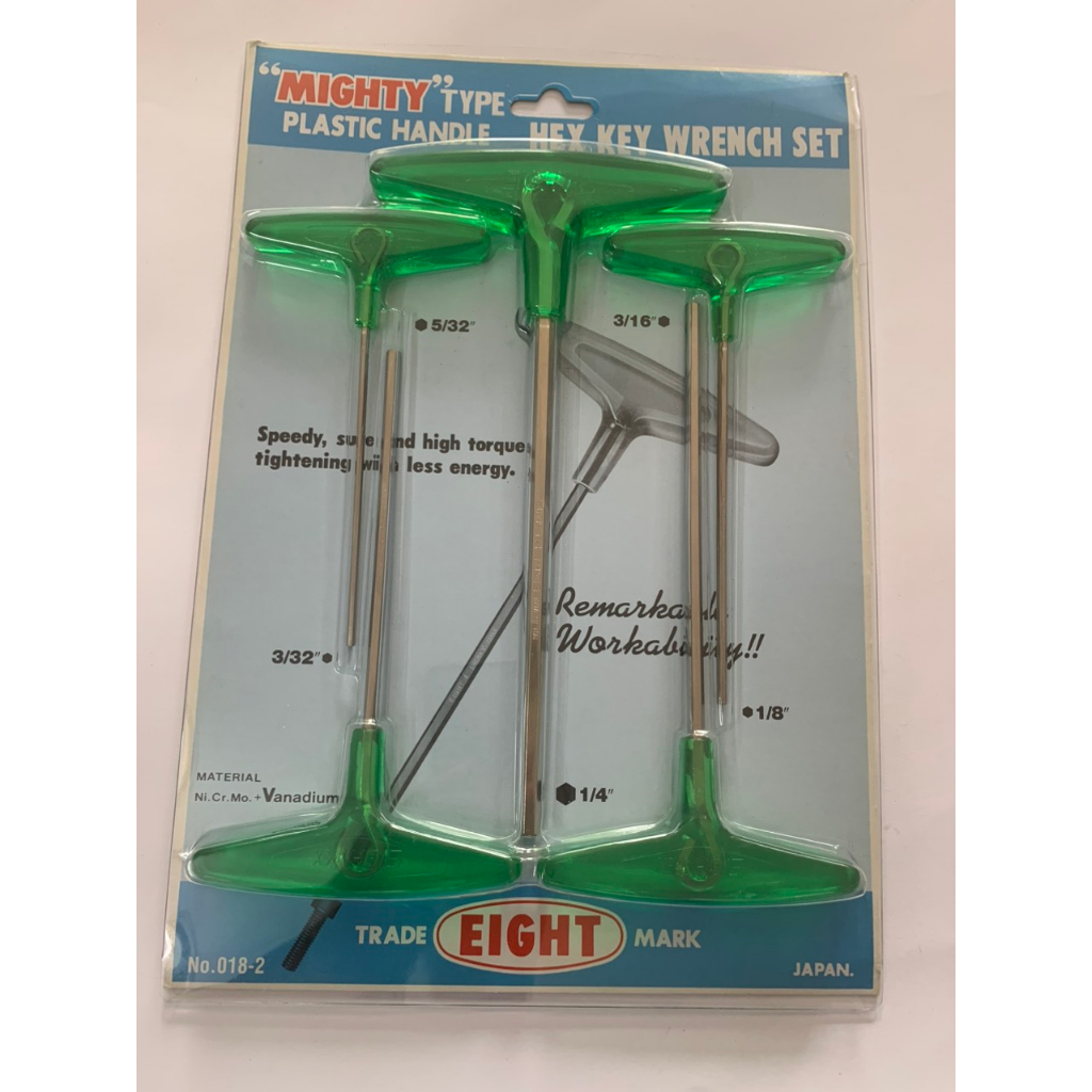 Bộ lục giác hệ inch 3/32-1/4'' chữ T 5 chiếc 018-2 Eight Nhật dùng vặn ốc chìm hệ inch tại Máy cầm tay NTT