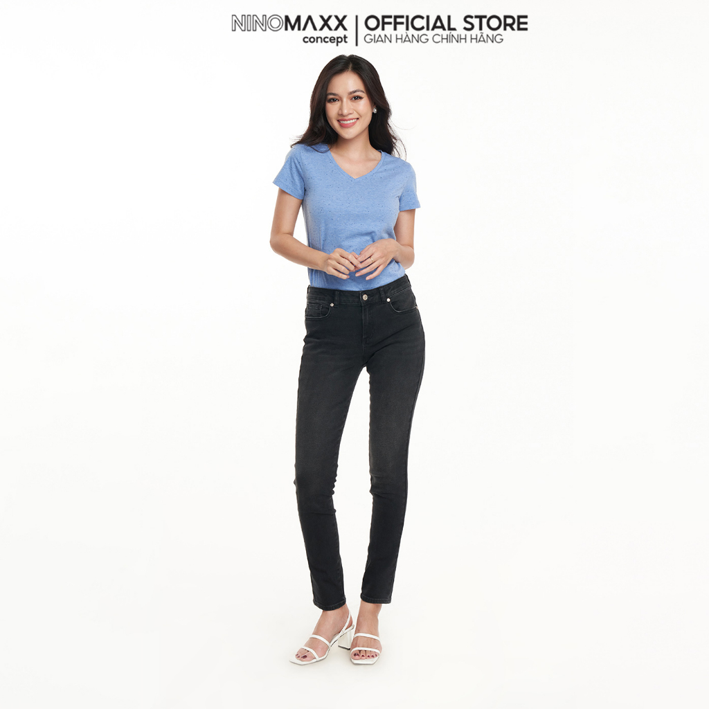 [Mã SGTTC30K giảm 30K] NINOMAXX Quần jean nữ Basic chất cotton form slim fit 2208062