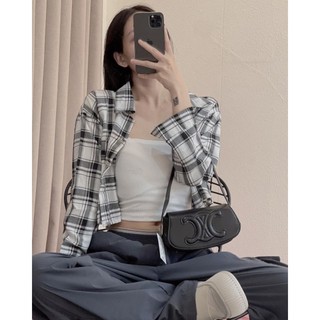 [SALE LỖ] SƠ MI CARO CROPTOP - ẢNH THẬT