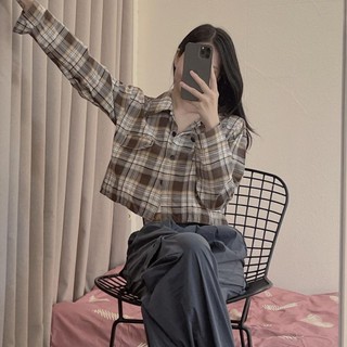 [SALE LỖ] SƠ MI CARO CROPTOP - ẢNH THẬT