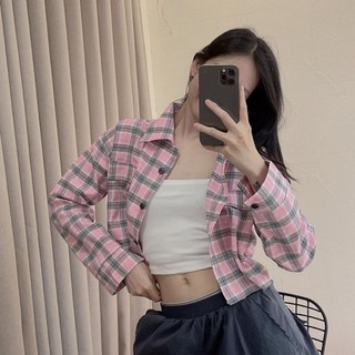 [SALE LỖ] SƠ MI CARO CROPTOP - ẢNH THẬT