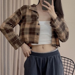 [SALE LỖ] SƠ MI CARO CROPTOP - ẢNH THẬT