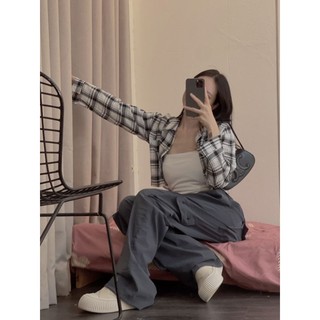 [SALE LỖ] SƠ MI CARO CROPTOP - ẢNH THẬT