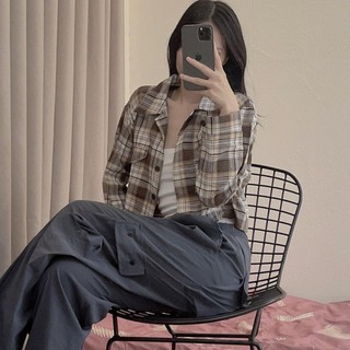 [SALE LỖ] SƠ MI CARO CROPTOP - ẢNH THẬT