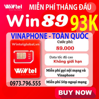 [MIỄN PHÍ THÁNG ĐẦU] SIM 4G WINTEL DATA KHÔNG GIỚI HẠN + SIM ITELECOM MẠNG VINAPHONE + SIM VINAPHONE ---> GỌI MIỄN P