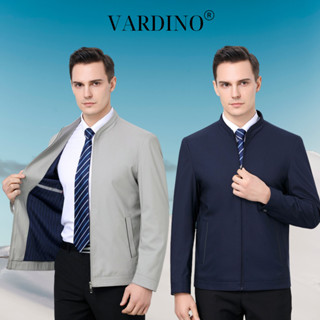 Áo khoác trung niên nam VARDINO cổ trụ công sở cao cấp 2 lớp vải nhẹ 2 túi trong dáng suông, séc chống kẹt AK10,AK08