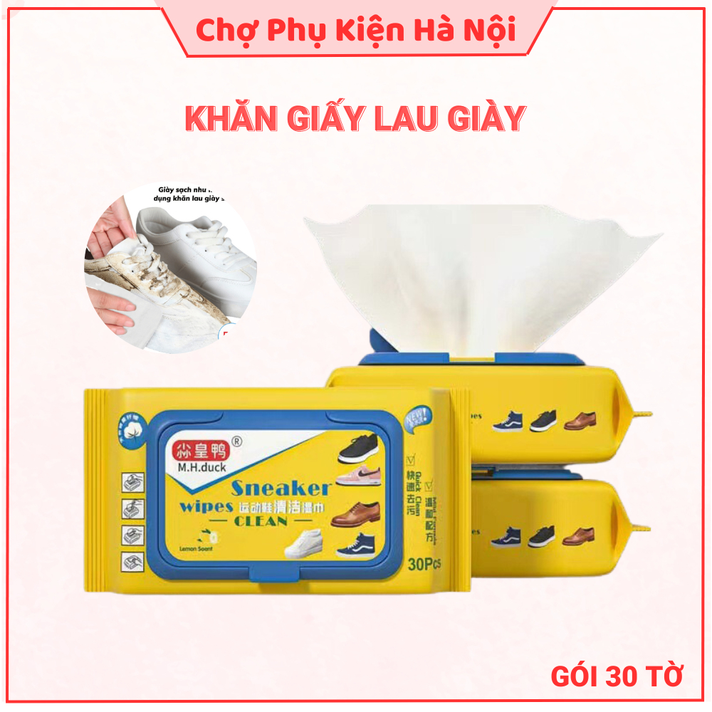 Khăn giấy lau giày siêu sạch SNEAKER, hộp 30 tờ giấy vệ sinh giày không hoá chất làm hại vải 30023 Chợ Phụ Kiện Hà Nội