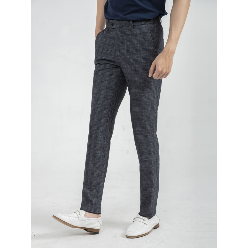 Quần âu nam Aristino họa tiết kẻ form slim co giãn nhẹ ATR01001