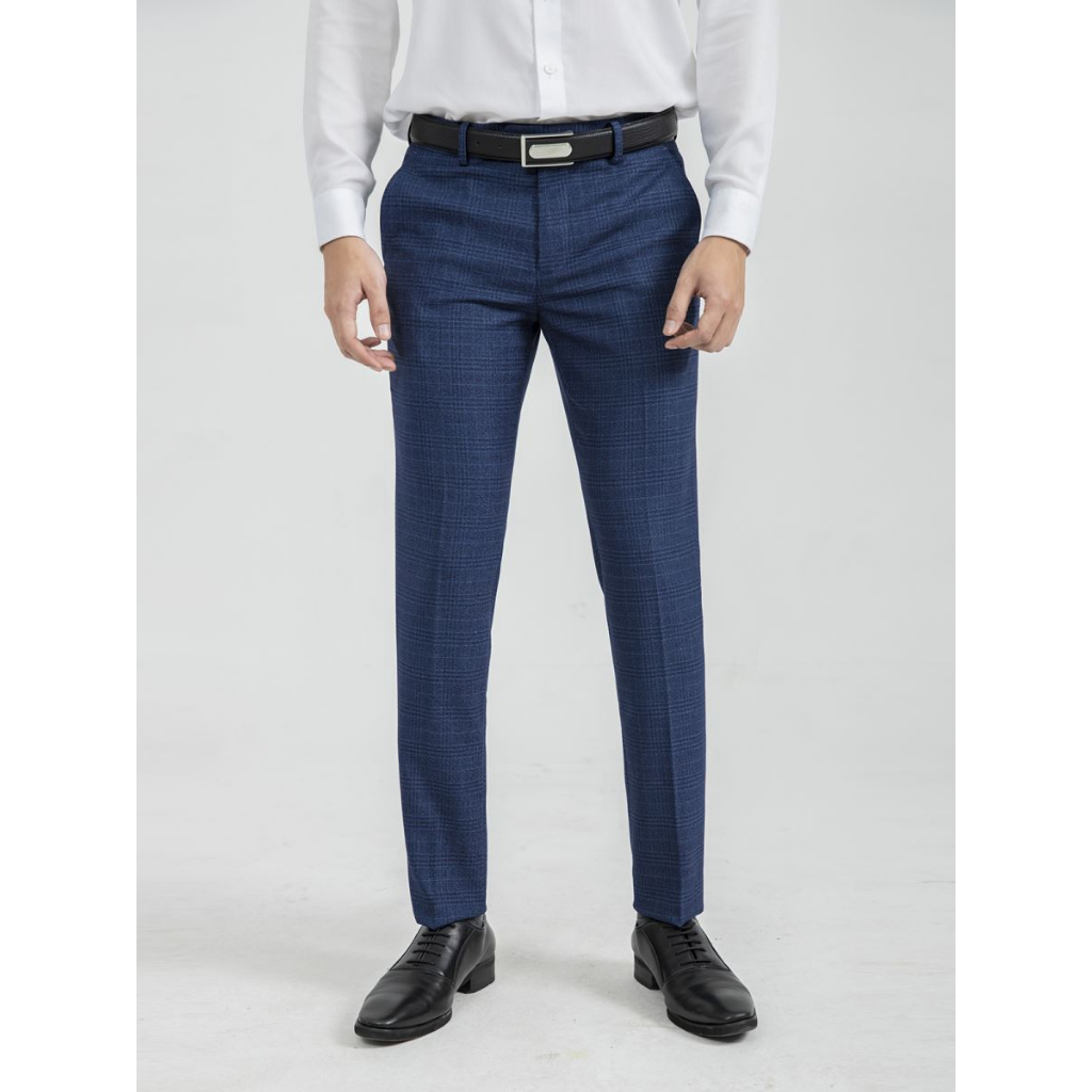 Quần âu nam Aristino họa tiết kẻ form slim co giãn nhẹ ATR01001
