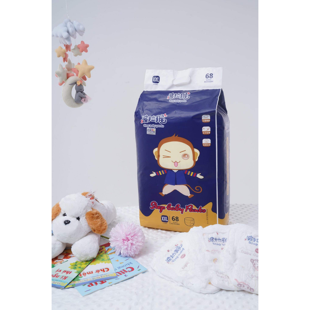Bỉm quần/ dán Step baby nội địa Trung S92/M86/L80/Xl74/Xxl68/3Xl68