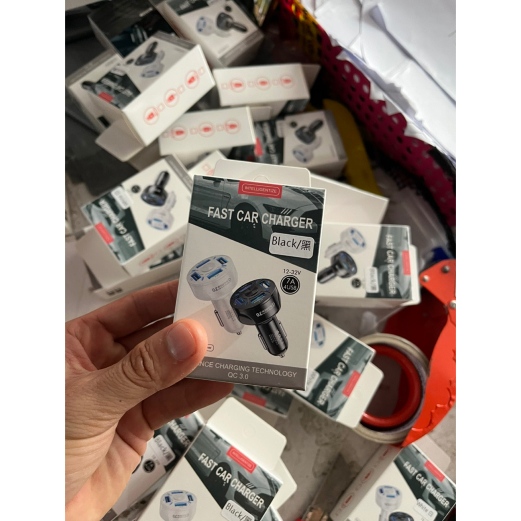 Tẩu Sạc Ô Tô Sạc Nhanh Quick Charge 66W 3.0 Có 4 Cổng Sạc Đèn Led cục sạc nhanh trên ô tô xe máy cho xiaom iphon samsung | BigBuy360 - bigbuy360.vn