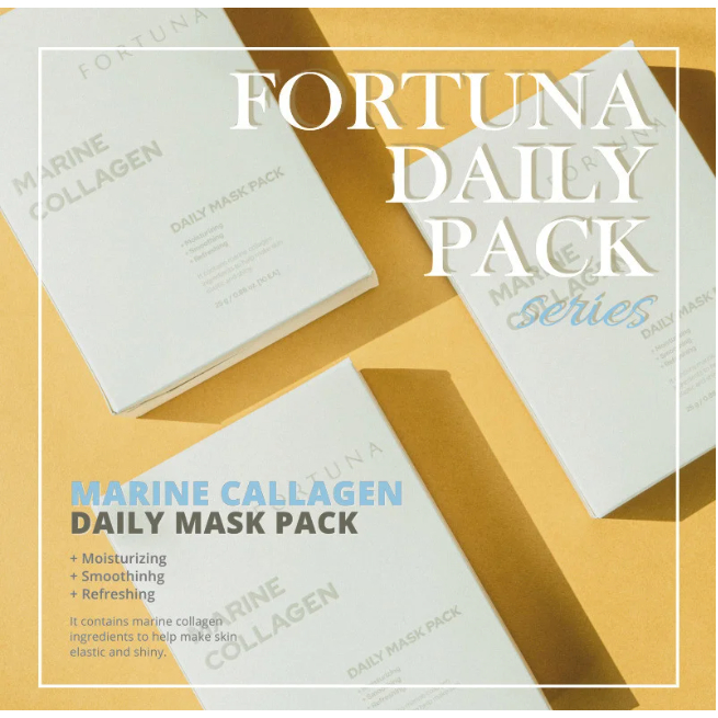 Mặt Nạ Cấp Ẩm Thuần Chay Fortuna Marine Collagen Daily Mask Pack