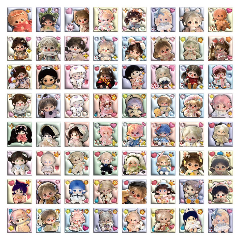 Bộ 63 Miếng Dán Búp Bê 3D Bằng Cotton Sanrio Trang Trí Vali / Điện Thoại / Laptop / Sổ Tay Cho Bé