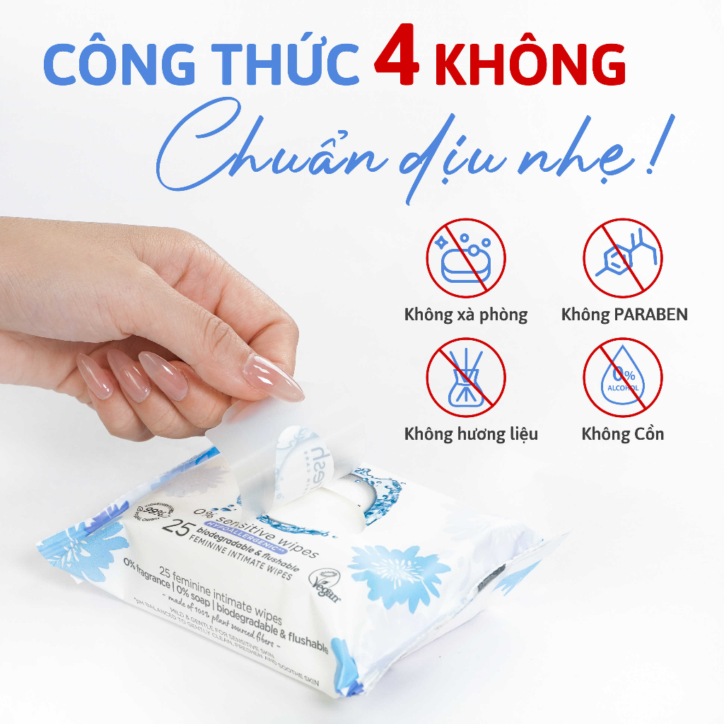 Khăn Ướt Vệ Sinh Vùng Kín Cao Cấp FemFresh 10 tờ/25 tờ/gói
