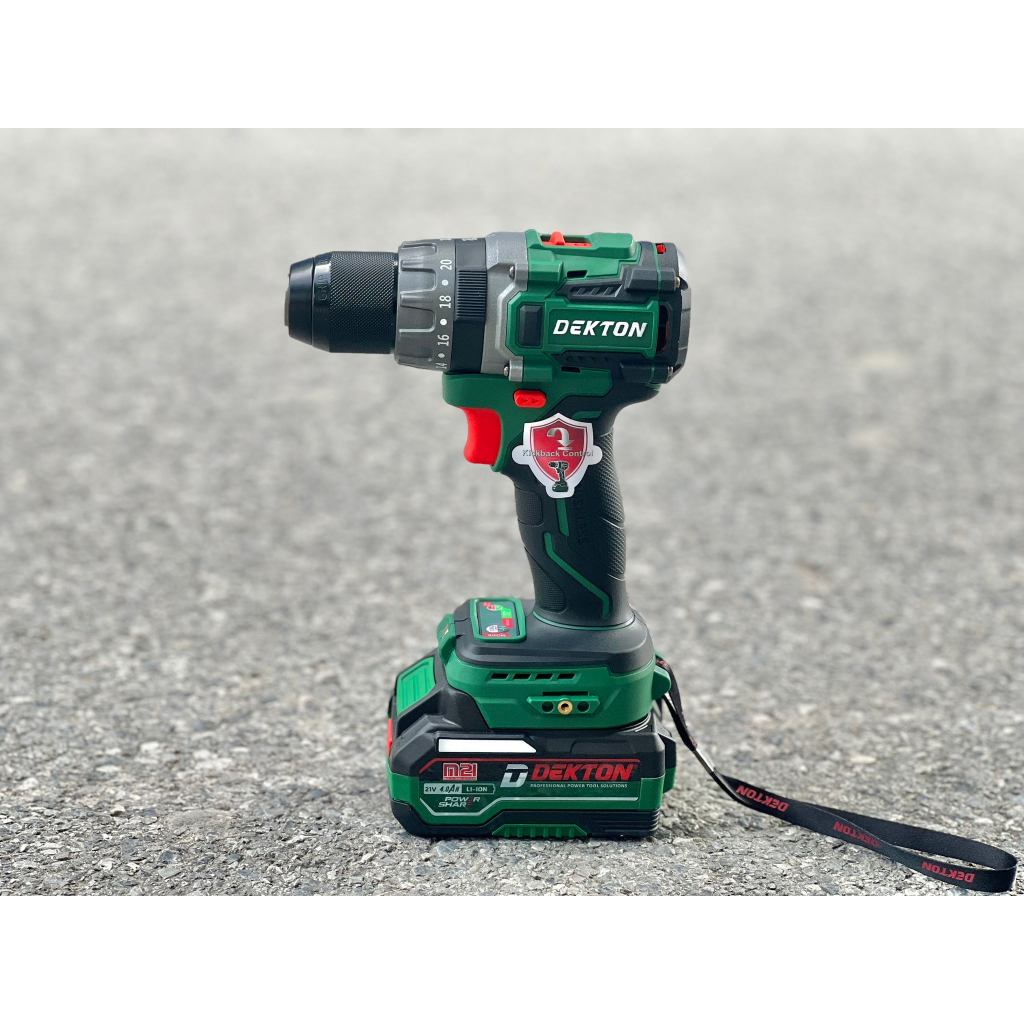 Thân Máy Khoan 3 Chức Năng Dekton M21-KB1385PRO / Anti KickBack / Chân Pin Makita Phổ Thông Có Chế Độ Tạo Xung