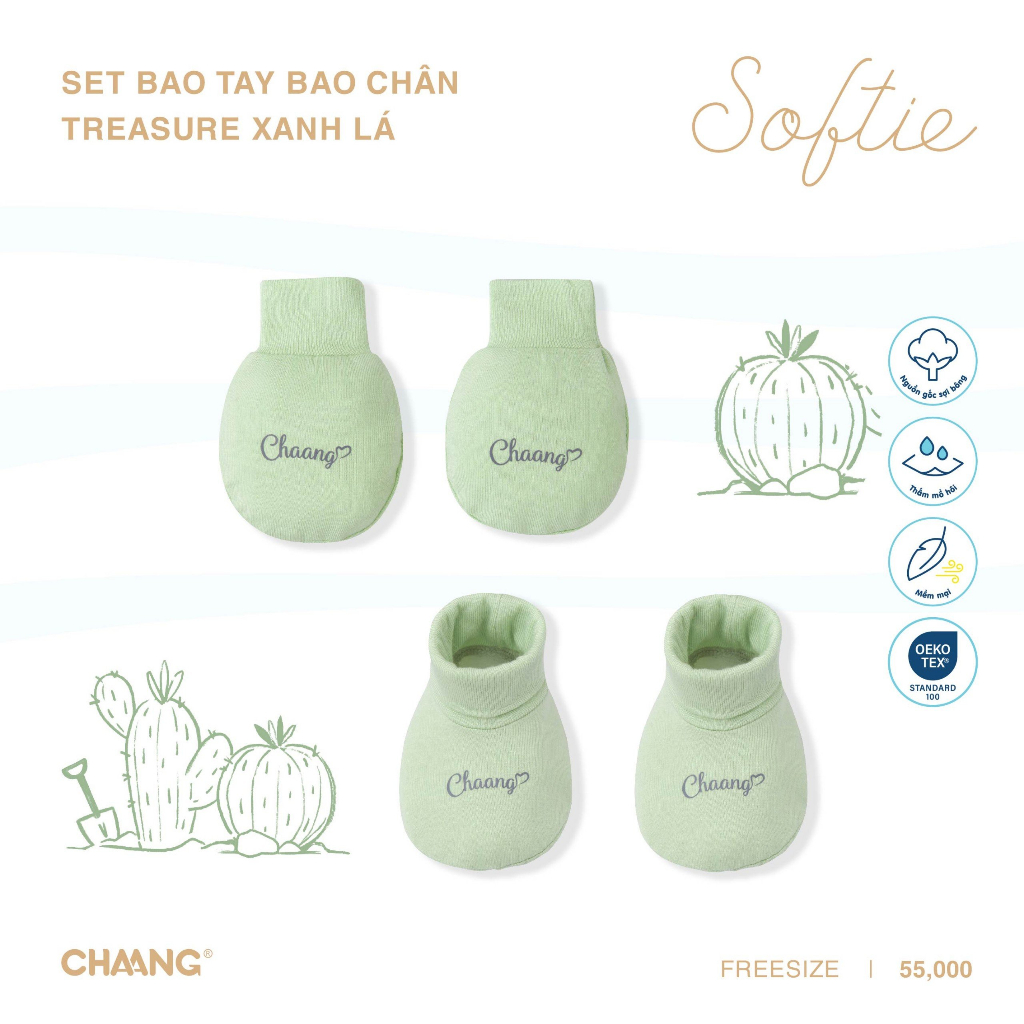Chaang set bao tay bao chân Treasure bảo vệ em bé AW2023D10