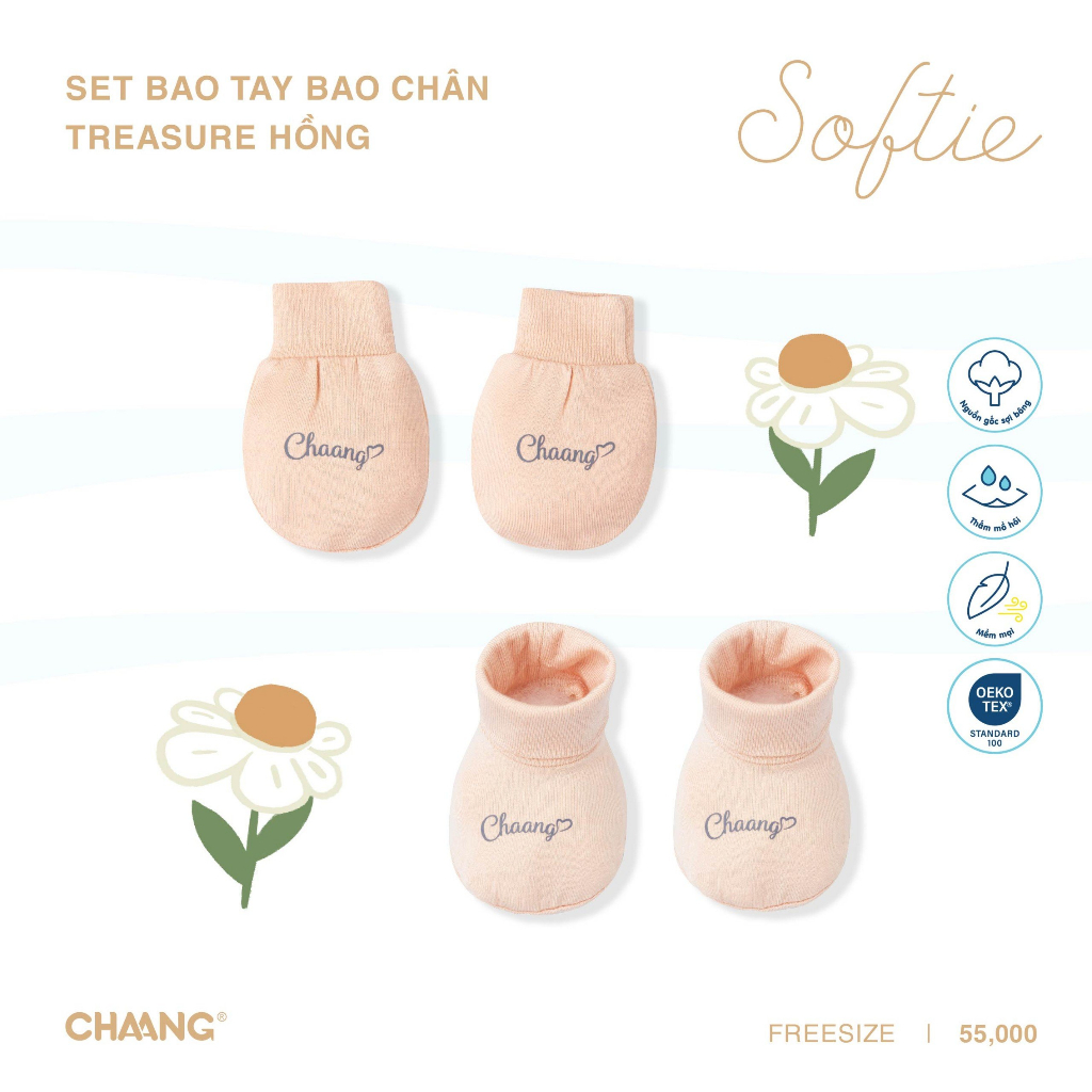 Chaang set bao tay bao chân Treasure bảo vệ em bé AW2023D10