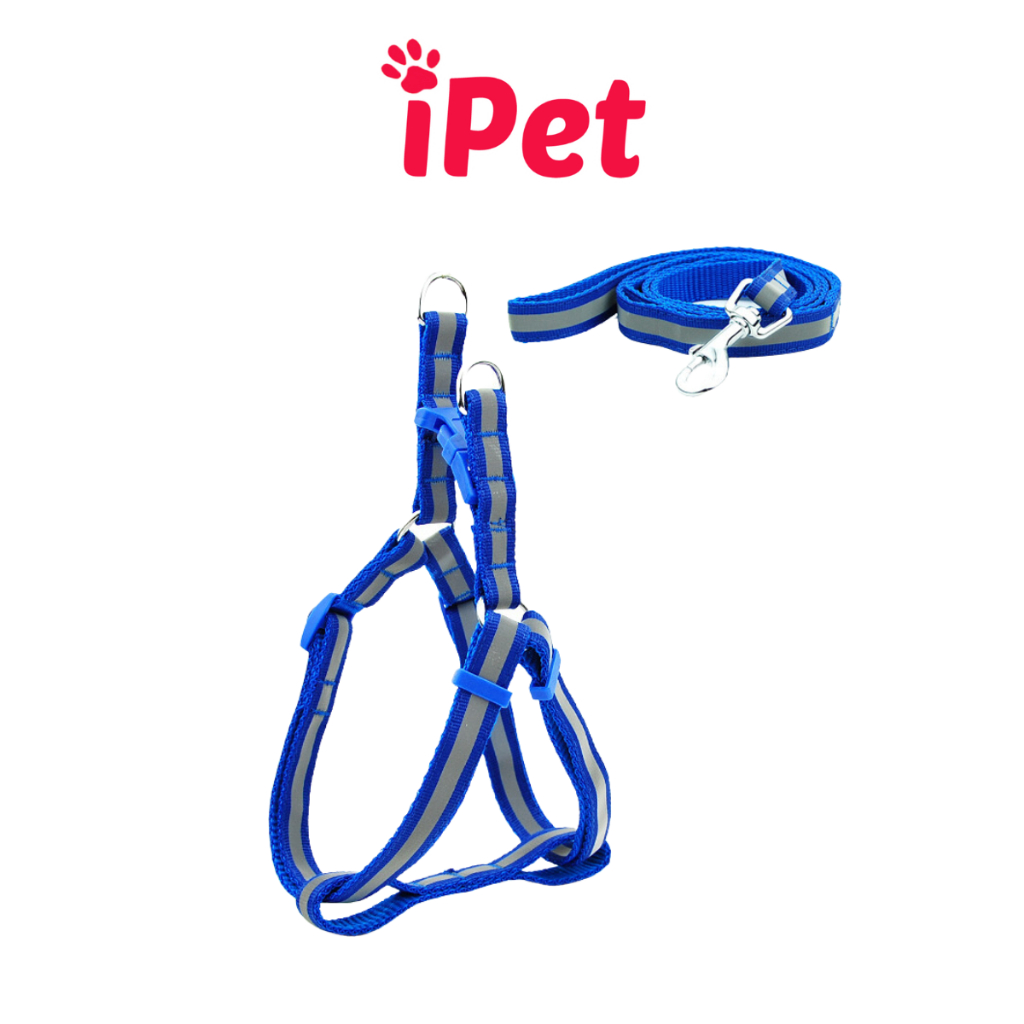 Dây Dắt Kèm Đai Người Dạ Quang Cho Thú Cưng Chó Mèo Dưới 5kg - iPet Shop