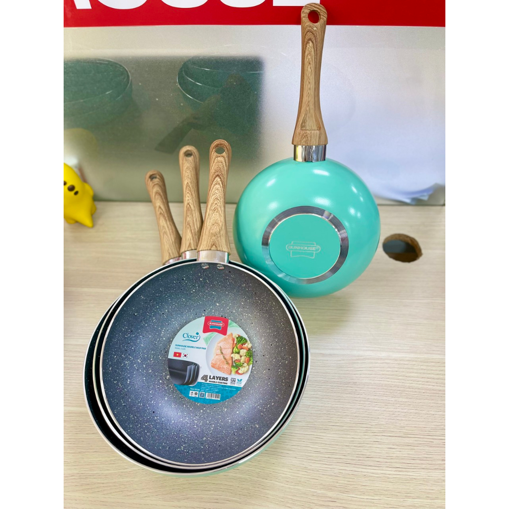 CHẢO SÂU CHỐNG DÍNH VÂN ĐÁ CLOVER SUNHOUSE CL20S /  CL22S / CL24S / CL26S / CL30S