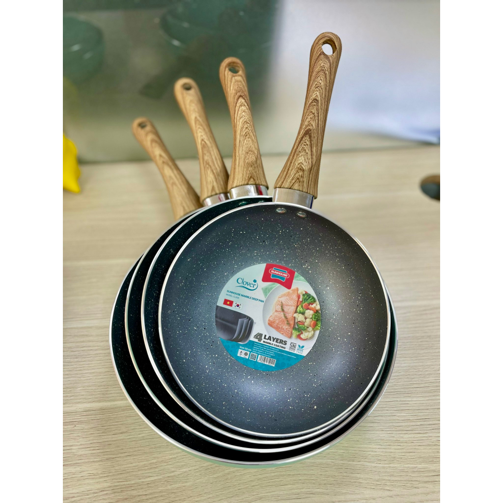 CHẢO SÂU CHỐNG DÍNH VÂN ĐÁ CLOVER SUNHOUSE CL20S /  CL22S / CL24S / CL26S / CL30S