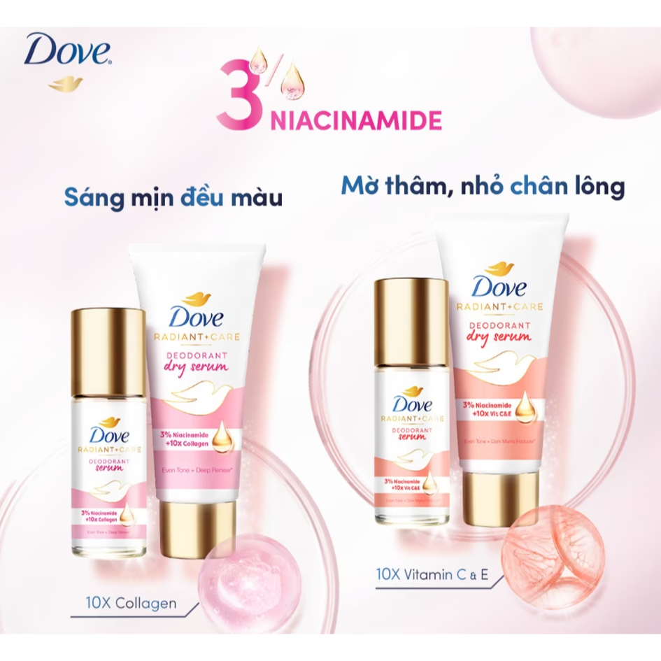 Kem khử mùi hôi nách Dove 40ml tinh chất serum dưỡng trắng da lăn khử mùi Dove 45ml