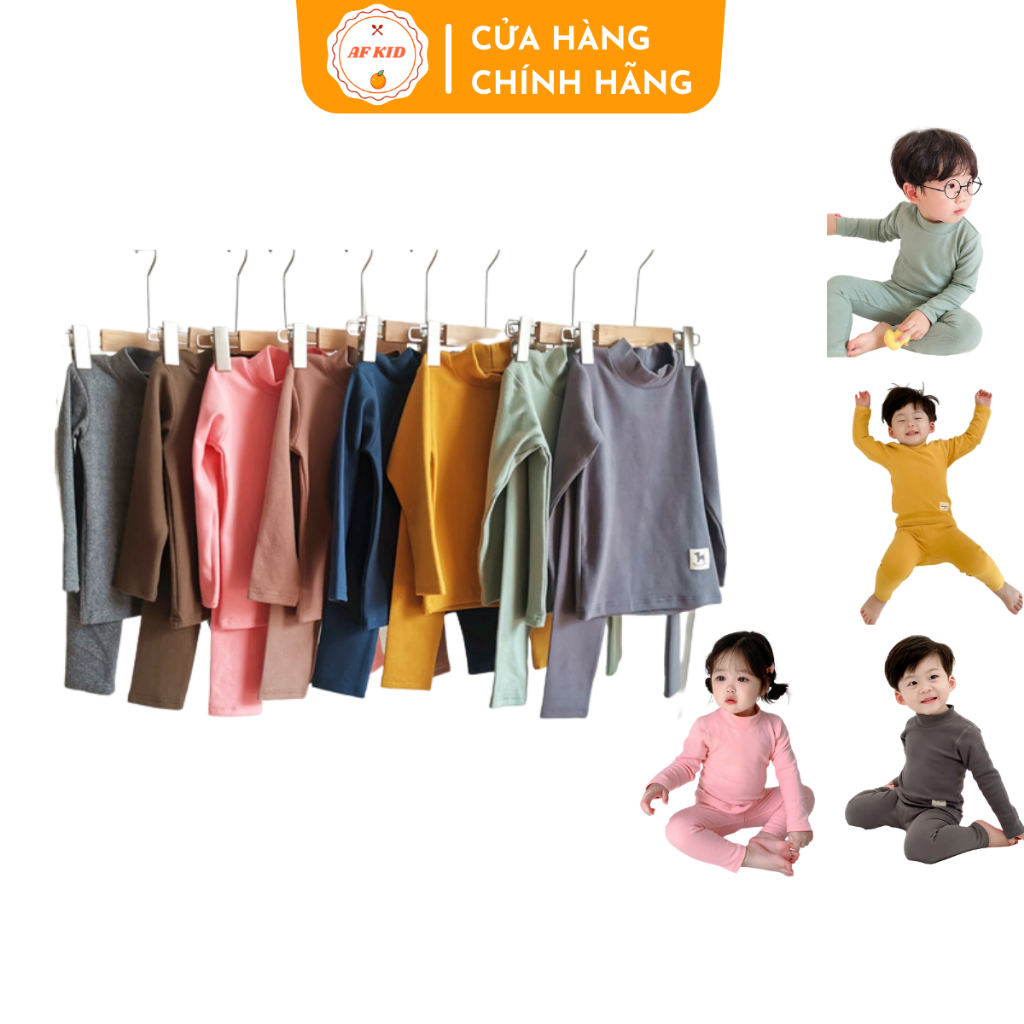 Bộ quần áo trẻ em cổ lọ Minky Mom Baby cho bé trai bé gái chất cotton cao cấp siêu co giãn và mềm mịn 6-18kg