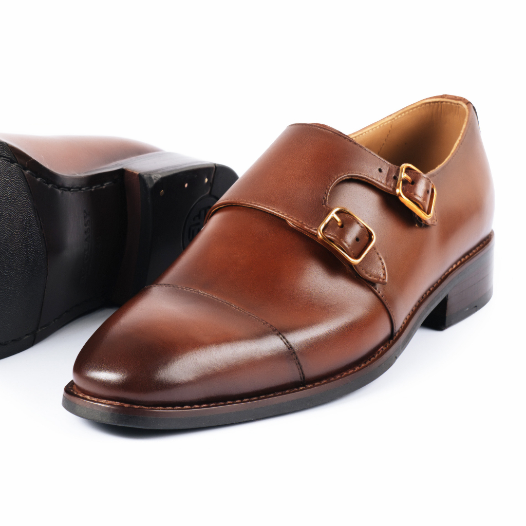 Giày Tây Cao Cấp DOUBLE MONK STRAP - MS04 - Da Bò Ý Lót Trong Da Bò Mộc - Thương hiệu Be Classy