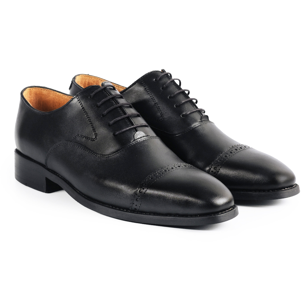 Giày Tây Cao Cấp SAVILLE CAPTOE OXFORD - OF32 - Da Bò Ý Lót Trong Da Bò Mộc - Thương hiệu Be Classy