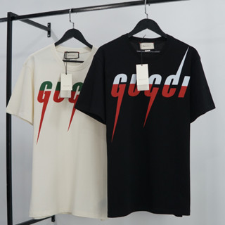  Áo Thun Gucci In Hình Tia Sét - Áo thun tay lỡ unisex nam nữ form chuẩn chất liệu Cotton thoáng mát Bilux 