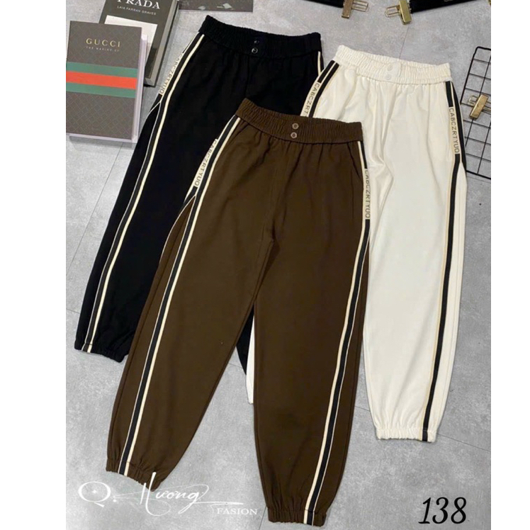 Quần thể thao, quần jogger chất umi hàn loại 1 co giãn 4 chiều lưng thun co giãn thoải mái phối 2 khuy có kẻ sọc