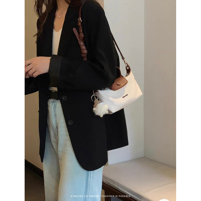 🔥Túi xách đeo chéo nữ CHIO 2ND CROSSBAG chất vải chống thấm dày dặn màu kem phối nâu size 19 cm