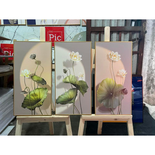 Tranh canvas hoa sen treo phòng thờ, phòng khách