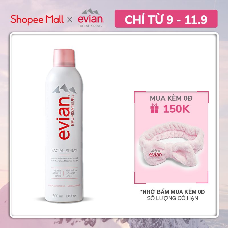 Xịt khoáng cấp ẩm evian® Facial Spray 300ml