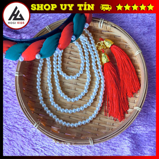 Mấn trung thu đội đầu cho bé gái kèm hoa tai đỏ, đồ handmade tự làm đẹp xịn - Hogi Clothing