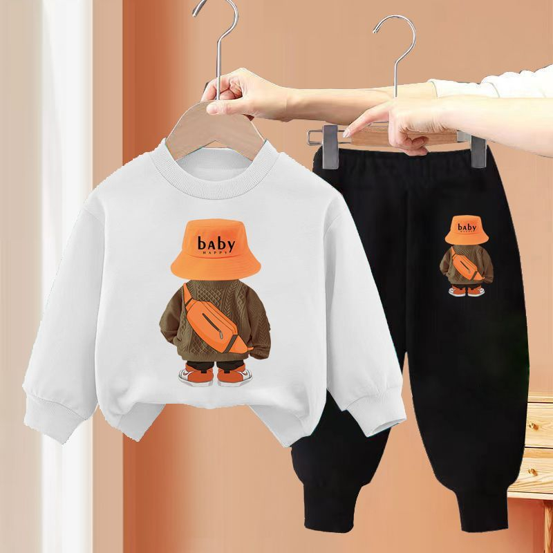 Bộ thu đông dài tay gấu baby đội mũ 3 màu cho bé trai bé gái
