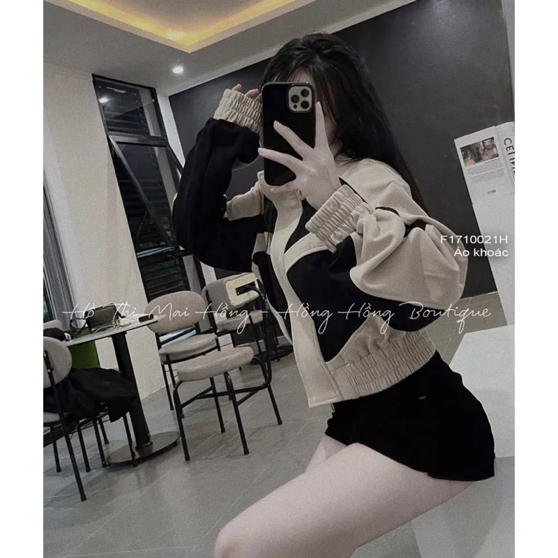 Áo khoác thun có túi form rộng